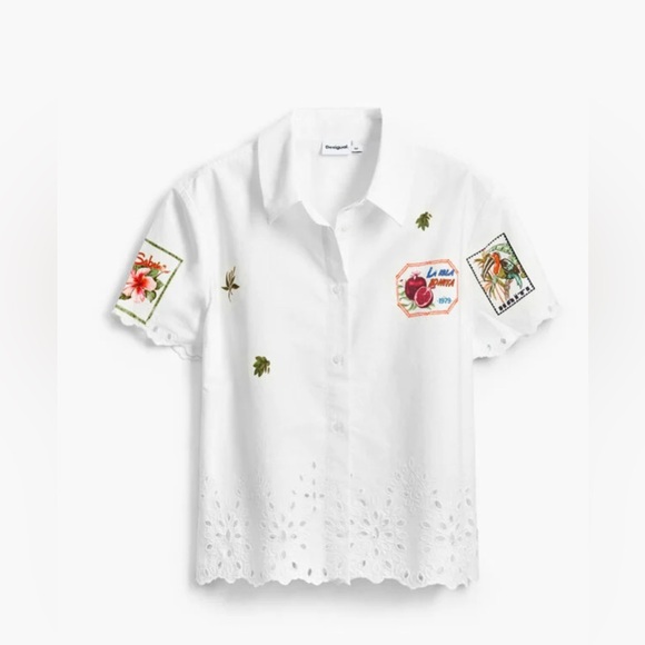 Desigual Tops - Desigual White Button Down Shirt. NWT